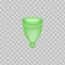 Menstrual cup 3D realistic. Feminine hygiene. Color menstrual cup. Protection for woman in critical days. Vector