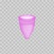 Menstrual cup 3D realistic. Feminine hygiene. Color menstrual cup. Protection for woman in critical days. Vector