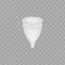 Menstrual cup 3D realistic. Feminine hygiene. Color menstrual cup. Protection for woman in critical days. Vector