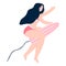 Menstruation concept. Vector illustration. Flat style. Girl with a tampon.