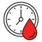 Menstruation icon vector isolated. Clock and blood