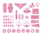 Menstruation period. Female hygiene, pants, pads and tampons. Women cycle vector icons set