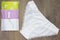 Menstruation sanitary pads and cotton tampon for woman hygiene protection. White and pink pants. Soft and tender protection for wo