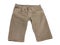Menswear. Denim shorts dark beige color