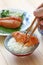 Mentaiko spicy cod roe on rice, japanese food