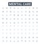 Mental care vector line icons set. Mental, care, therapy, health, counseling, support, wellbeing illustration outline