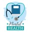 Mental health day, stethoscope book psychology medical treatment