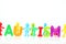 Mental health disorder, autism word with colored toys figurine on white background