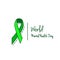 Mental health, hepatitis B and liver cancer or Non-Hodgkin lymphoma awareness Green Ribbon Background.