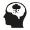 Mental health icons of depression, addiction or loneliness concept. Stress icon. Emotional desperation, pressure and stressful, sy