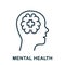 Mental Health Line Icon. Psychology Care, Medical Aid Linear Pictogram. Psychological Emotional Disorder Outline Sign