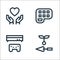 Mental health line icons. linear set. quality vector line set such as gardening, videogame, palette