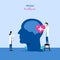 Mental health medical treatment vector illustration. specialist doctor work together to give psychology love therapy for world