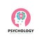 Mental health. Mind therapy psychology logo design.