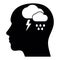 Mental health sign of depression, addiction or loneliness concept. Emotional desperation, pressure and stressful, symbol of troubl