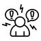 Mental panic attack icon outline vector. Fear stress