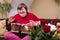 Mentally disabled woman plays drum
