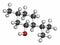 Menthol molecule, 3D rendering. Present in peppermint, corn mints, etc. Atoms are represented as spheres with conventional color