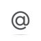 At, mentions email icon vector in rounded ends style