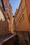 Menton, France – August 8, 2023 - narrow streets in Menton old town on a beautiful summer day