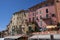 Menton, France - August 8, 2023 - View on old part of Menton on a beautiful summer day