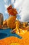 MENTON, FRANCE - FEBRUARY 20: Dragon statue on Lemon Festival (Fete du Citron) on the French Riviera.The theme for 2015 was