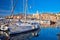 Menton. Luxury sailing harbor of Menton at Cote d Azur view
