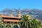 Menton view with mountain and church