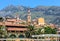 Menton view with mountain and church