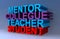 Mentor collegue teacher student on blue