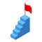 Mentor success stairs icon, isometric style