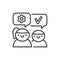 Mentoring black line icon. Soft skills. Pictogram for web, mobile app, promo. UI UX design element