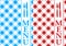 Menu Card - Red and Blue Gingham