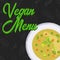 Menu concept for restaurant and cafe. Vegan menu template
