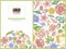 Menu cover floral design with pastel almond, dandelion, ginger, poppy flower, passion flower, tilia cordata