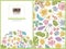 Menu cover floral design with pastel celandine, chamomile, dog rose, hop, jerusalem artichoke, peppermint