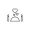 Menu, dinner, love, heart icon. Element of peace day thin line icon
