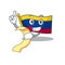 With menu flag colombia mascot shaped on character