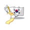 With menu flag korea isolated with the mascot