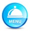 Menu (food dish icon) splash natural blue round button