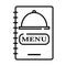 menu icon. Old paper. Cooking background. Vector illustration. stock image.