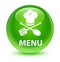 Menu (restaurant icon) glassy green round button