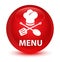 Menu (restaurant icon) glassy red round button