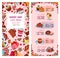 Menu vector template for bakery shop desserts