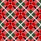 Menzies tartan black red kilt diagonal fabric texture background seamless pattern.Vector illustration. EPS 10. No gradients.