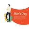 Menâ€™s day vector illustration, father is my hero