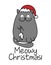 Meowy Christmas  - Cute gray cat with white mouse