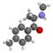 Mephedrone 4-MMC, 4-methylmethcathinone, 4-methylephedrone stimulant drug molecule designer drug. Atoms are represented as.