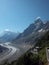 Mer de Glace from Montenvers station. Mer de Glace, Chamonix, France