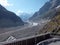 Mer de Glace from Montenvers station. Mer de Glace, Chamonix, France